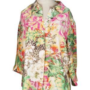 C.l.o.t.h.e.s Clothes Brand 100% Silk Floral Button down Medium